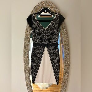 Tan and black lacy Reiss dress